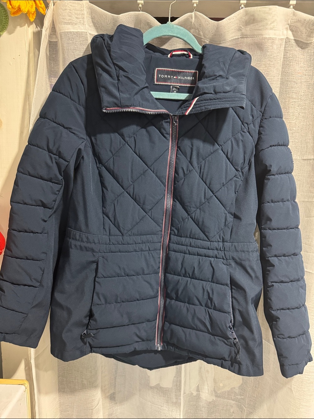 Tommy Hilfiger Dark Navy Quilted Hooded Puffer Jacket